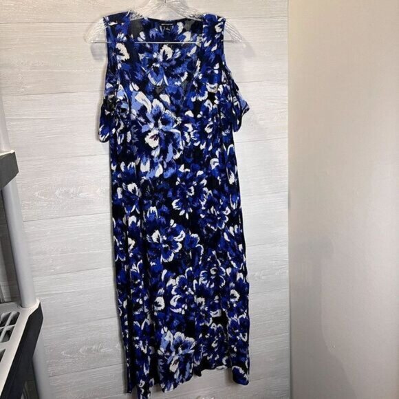 I Heart Ronson Women's Cold Shoulder Short Sleeve Floral Tie Waist Dress - Picture 3 of 9